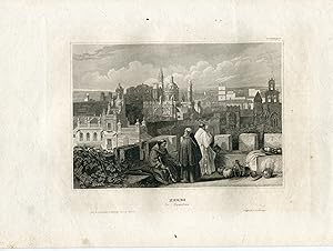 Cádiz. Jerez de la Frontera grabado por Verleger, siglo XIX
