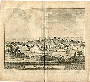Valladolid, grabado por Pieter Van der Aa, Alvarez de Colmenar, 1715,