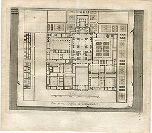 Plan de tout l'Edifice de l'Escorial por Pieter van der Aa, Alvarez de Colmenar, 1715.