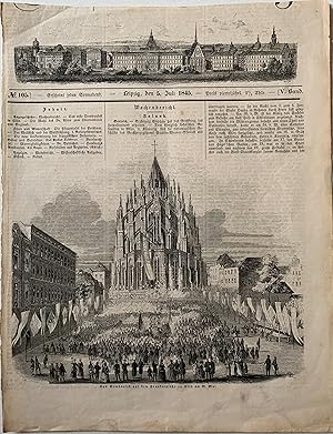 Alemania. Leizpig. 5 julio 1845 Das Dombaufeft auf demfrantemplage zu Coln