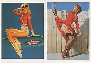 Immagine del venditore per Men At Work 1950s Crane American Plane Striptease Upskirt 2x Postcard s venduto da Postcard Finder