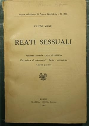 Bild des Verkufers fr Reati sessuali zum Verkauf von Antica Libreria Srl