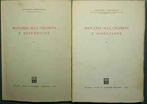 Bild des Verkufers fr Mancanza alla chiamata e diserzione zum Verkauf von Antica Libreria Srl