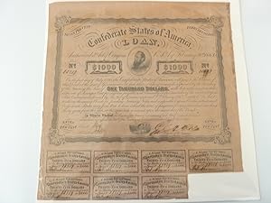 Confederately States of America printed $1000 bond