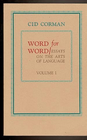 Seller image for WORD FOR WORD/ ESSAYS ON THE ARTS OF LANGUAGE for sale by Circle City Books