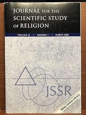 Image du vendeur pour Journal for the Scientific Study of Religion: Vol 61, No. 1, March 2022 mis en vente par Rosario Beach Rare Books