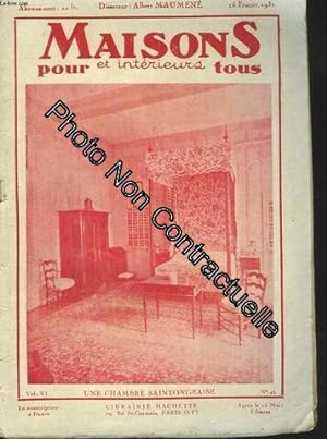 Seller image for Maisons Et Interieurs Pour Tous N45 15 Fevrier 1931. Une Chambre Saintongeaise for sale by Dmons et Merveilles