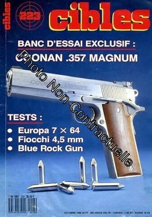 Cibles N° 223 : Coonan 357 Magnum - Europa 7x64 - Fiocchi 4 5mm - Blue Rock Gun