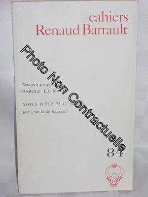 Imagen del vendedor de Cahiers Renaud Barrault N 84 / Harold Et Maude Et Notes D't 73 Jl Barrault a la venta por Dmons et Merveilles