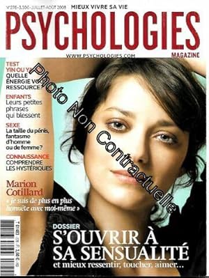 Image du vendeur pour PSYCHOLOGIES MAGAZINE N? 276 du 01-07-2008 S'OUVRIR A SA SENSUALITE ET MIEUX RESSENTIR - TOUCHER - ET AIMER MARION COTILLARD - JE SUIS DE PLUS EN PLUS HONNETE AVEC MOI-MEME CONNAISSANCE - COMPRENDRE LES HYSTERIQUES SEXE - LA TAILLE DU PENIS - FANTASME D'HOMME OU DE FEMME ENFANTS - LEURS PETITES PHRASES QUI BLESSENT TEST YIN OU YANG - QUELLE ENERGIE VOUS RESSOURC mis en vente par Dmons et Merveilles