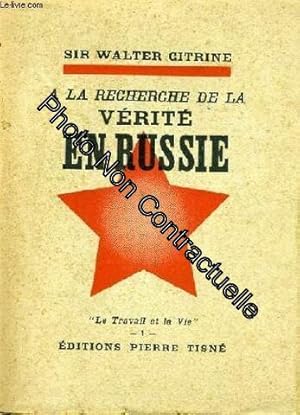 Imagen del vendedor de A la recherche de la vrit en Russie a la venta por Dmons et Merveilles