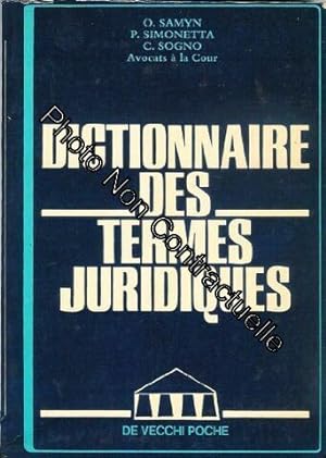 Bild des Verkufers fr Dictionnaire Termes Juridiques zum Verkauf von Dmons et Merveilles