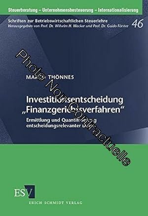 Seller image for Investitionsentscheidung 'Finanzgerichtsverfahren' for sale by Dmons et Merveilles