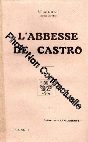 Imagen del vendedor de L'abbesse de Castro Stendhal collection La Glaneuse a la venta por Dmons et Merveilles