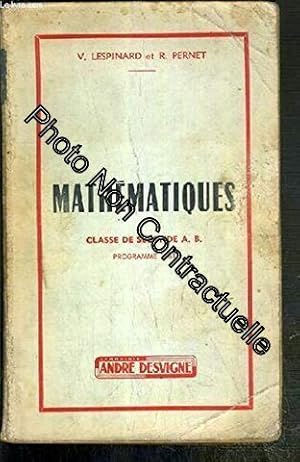 Image du vendeur pour Mathematiques classe de sciences experimentales mis en vente par Dmons et Merveilles