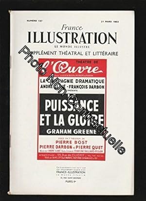 Seller image for France Illustration le monde illustr supplment Thatral et Littraire N 127 du 21 Mars 1953 - La puissance et la gloire pice en 7 tableaux for sale by Dmons et Merveilles