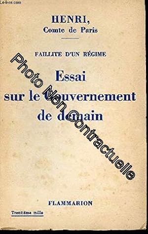 Image du vendeur pour Essai sur le gouvernement de demain mis en vente par Dmons et Merveilles