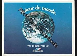 Image du vendeur pour Plaquette AIR FRANCE Autour du Monde - tarif de bord / Price List 1979 mis en vente par Dmons et Merveilles