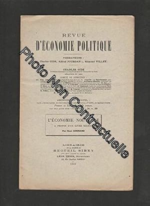 Image du vendeur pour Revue d'Economie Politique : L'conomie nouvelle a propos d'un livre rcent par Ren Gonnard mis en vente par Dmons et Merveilles