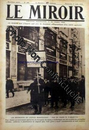 Image du vendeur pour MIROIR (LE) [No 288] du 01/06/1919 - LES BOURGEOIS DE LEIPZIG MANIFESTENT - PAS DE CHAOS NI D'ANARCHIE mis en vente par Dmons et Merveilles