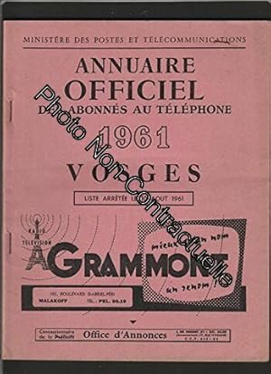 Seller image for Annuaire officiel des abonns au tlphone de 1961 - VOSGES for sale by Dmons et Merveilles