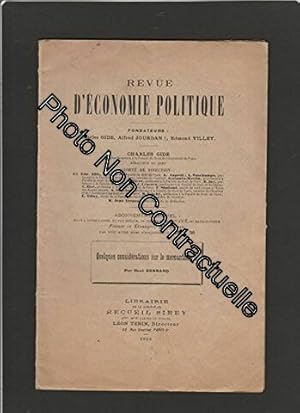 Seller image for Revue d'Economie Politique : Quelques considrations sur le mercantilisme Ren Gonnard for sale by Dmons et Merveilles