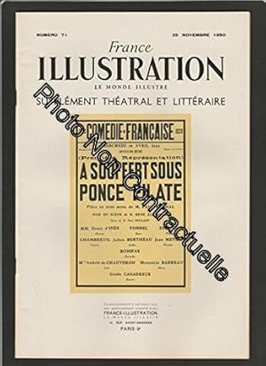 Imagen del vendedor de France Illustration [No 71] du 25/11/1950 : A SOUFFERT SOUS PONCE PILATE a la venta por Dmons et Merveilles