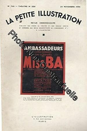 Immagine del venditore per La Petite illustration thtrale N 356 : Miss Ba pice de Rudolf Besier. Cre en 1934 mise en scne de Lugn-Po. 24 novembre 1934. (Thtre Priodiques Periodicals) venduto da Dmons et Merveilles