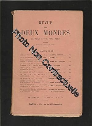 Immagine del venditore per Revue des Deux Mondes du 1er avril 1920 venduto da Dmons et Merveilles