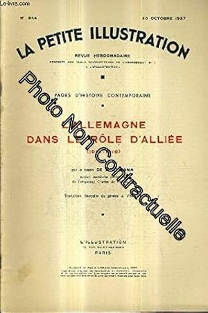 Seller image for LA PETITE ILLUSTRATION REVUE HEBDOMADAIRE N844 30 OCTOBRE 1937 - Pages d'histoire contemporaine l'allemagne dans le rle d'allie 1914-1918 par le baron de Werkmann for sale by Dmons et Merveilles