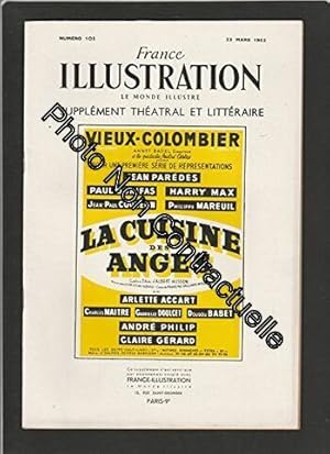 Seller image for France illustration le monde illustr supplment thatral et littraire [No 103 du 22 mars 1952] La Cuisine des anges for sale by Dmons et Merveilles