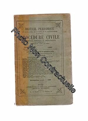 Image du vendeur pour RECUEIL PERIODIQUE DE LEGISLATION DE DOCTRINE ET DE JURISPRUDENCE EN MATIERE DE PROCEDURE CIVILE COMMERCIALE CRIMINELLE ET ADMINISTRATIVE - 17 anne 1896 mis en vente par Dmons et Merveilles