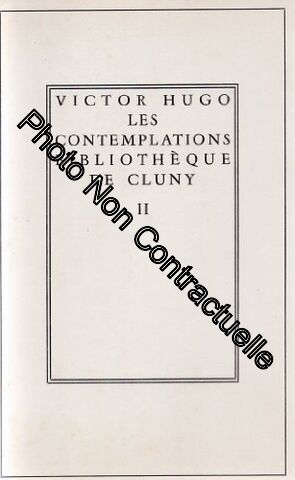 Image du vendeur pour Les contemplations Bibliothque de Cluny II mis en vente par Dmons et Merveilles