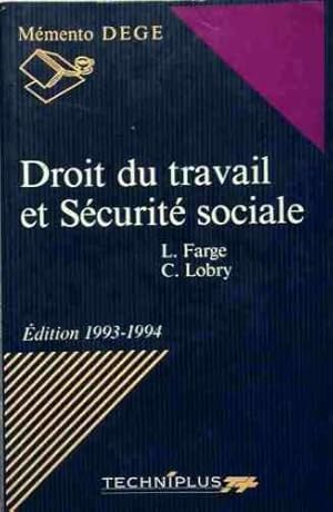 Image du vendeur pour Droit du travail et Scurit sociale 1994-1995 mis en vente par Dmons et Merveilles