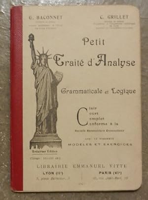 Seller image for Petit trait d'analyse grammaticale et logique. for sale by Librairie les mains dans les poches