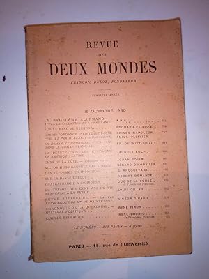 Image du vendeur pour Revue des deux mondes 15 Octobre 1930 mis en vente par Dmons et Merveilles
