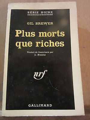 Imagen del vendedor de Plus morts que riches gallimard Srie Noire n674 a la venta por Dmons et Merveilles