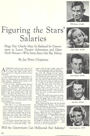 Bild des Verkufers fr LAMINA 34562: Salarios de Greta Garbo, Chevalier y John Gilbert zum Verkauf von EL BOLETIN