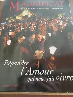 Imagen del vendedor de Magnificat Numro Spcial visite de en france rpandre l'amour a la venta por Dmons et Merveilles