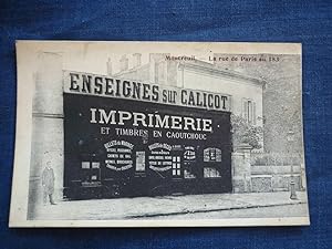 CPA montreuil la rue de Paris au 183 Imprimerie et Timbres en caoutchouc