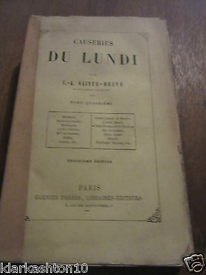 Seller image for sainte-beuve causeries du lundi tome quatrime for sale by Dmons et Merveilles