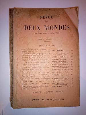 Bild des Verkufers fr Revue des deux mondes 1 Fvrier 1937 zum Verkauf von Dmons et Merveilles