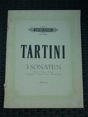 Tartini 3 Sonaten F dur-G dur-E moll Edition Peters N1099