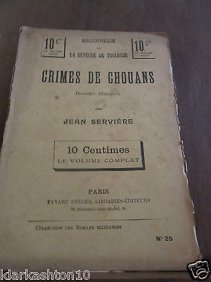 Image du vendeur pour servire Crimes de chouans roman militaire Bibliothque de la vie populaire mis en vente par Dmons et Merveilles