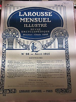 Larousse Mensuel illustré Revue Encyclopédique n98 Avril 1915