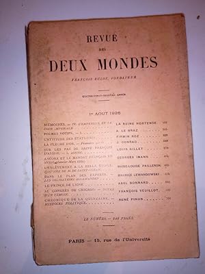 Image du vendeur pour Revue des deux mondes 1 Aot 1926 mis en vente par Dmons et Merveilles