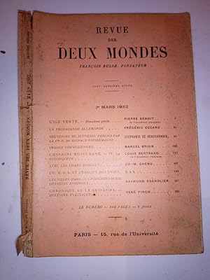 Bild des Verkufers fr Revue des deux mondes 1 Mars 1932 zum Verkauf von Dmons et Merveilles