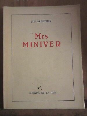 Seller image for Mrs miniver Editions de la paix non dat for sale by Dmons et Merveilles