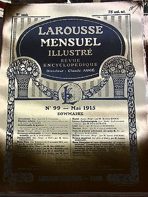 Larousse Mensuel illustré Revue Encyclopédique n99 Mai 1915