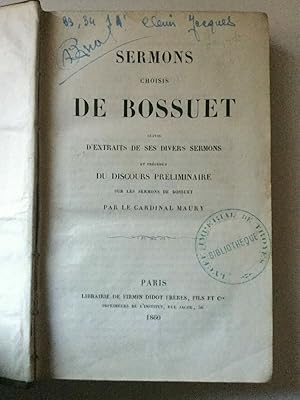 Le cardinal maury Sermons choisis de bossuet Librairie de